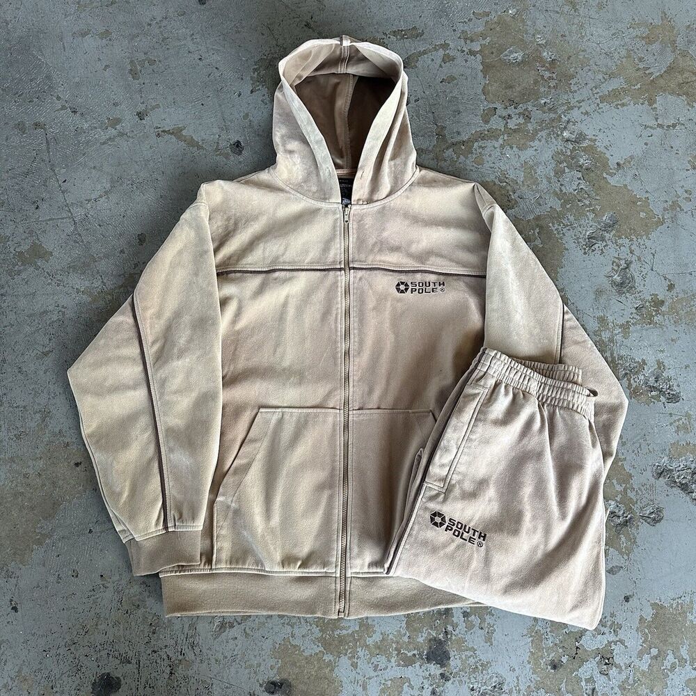 Vintage Y2K Southpole Brown Track Suit Set XL Skater Baggy Jesse Pinkman